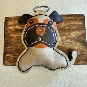 Puppy Dog Keychain Leather Dog Keychain Charm NEW FAST SHIP